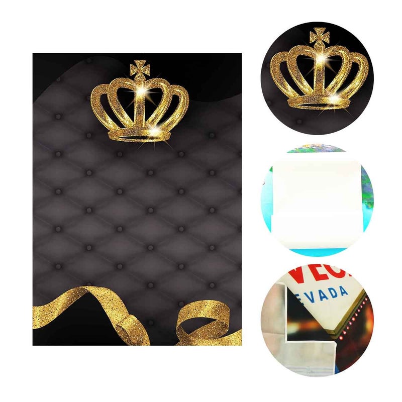 LYLYCTY 5x7ft Crown Backdrop Bling Crown Grey Sofa Photography Background and Studio Photography Backdrop Props LYGE813 - Image 5